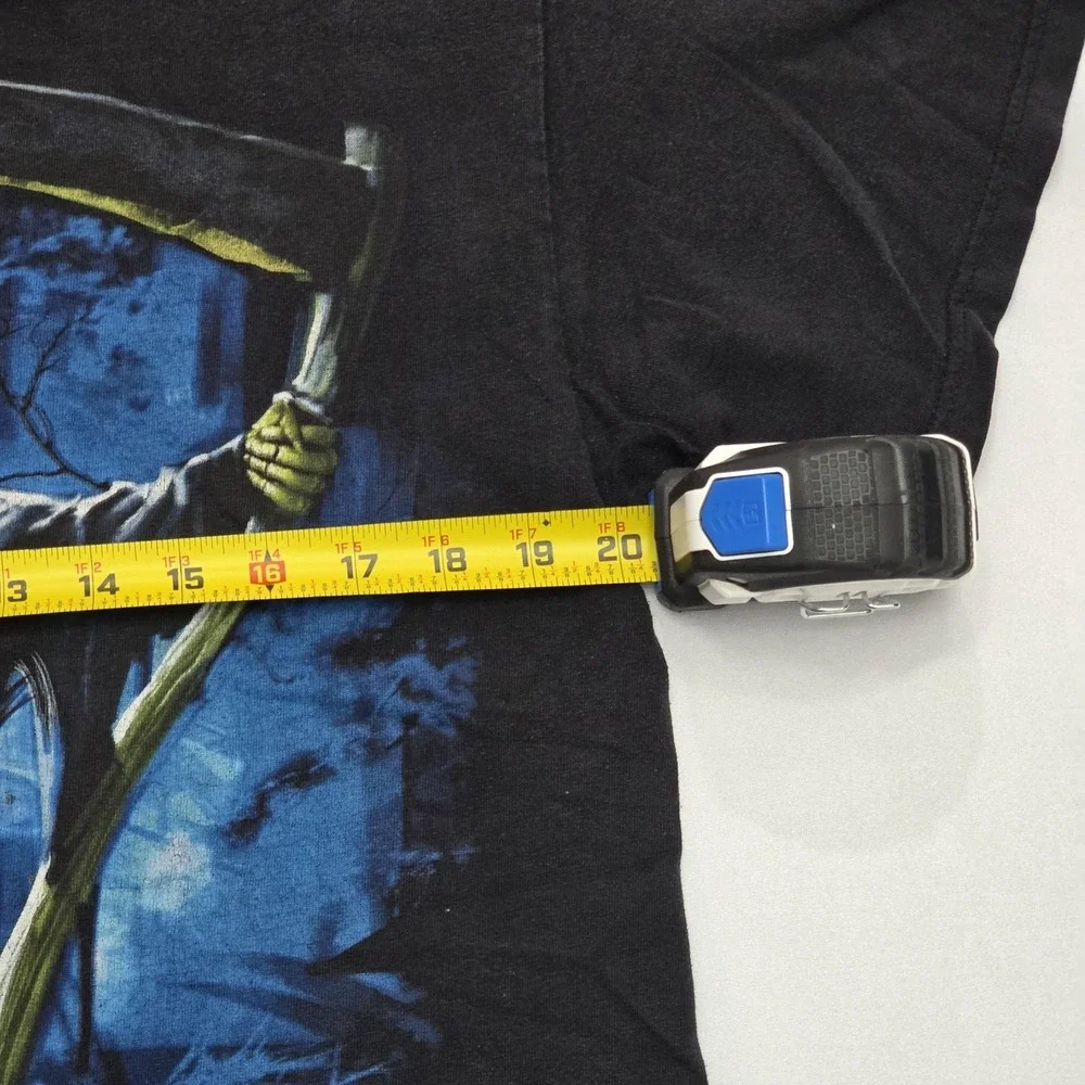 Alstyle Grim Reaper Graphic T-Shirt Mens Large Black Gothic Horror Scythe Tee
